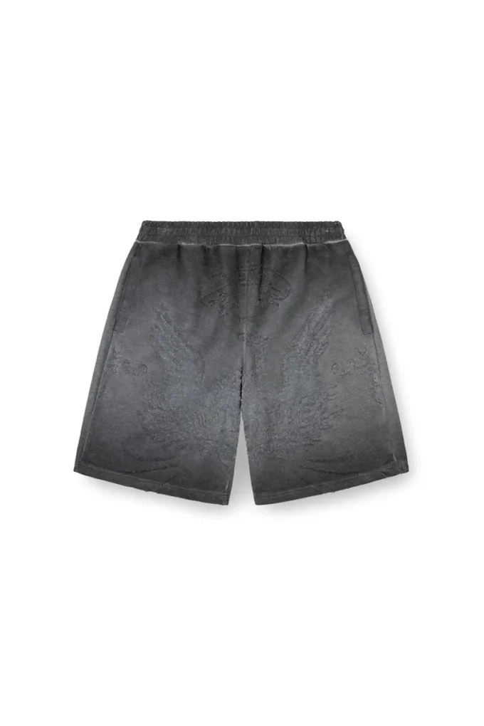 p-crowde Sweat shorts with phoenix devoré