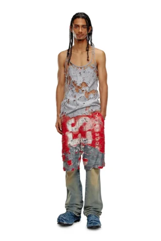 p-eel Logo shorts in destroyed jersey
