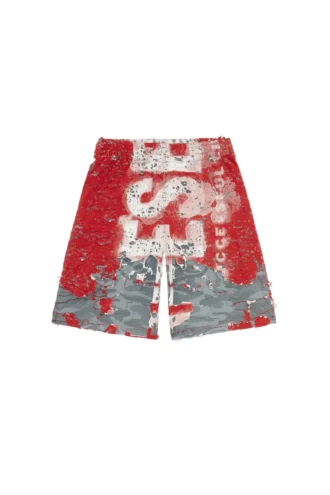 p-eel Logo shorts in destroyed jersey