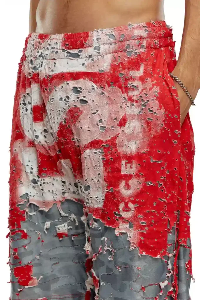 p-eel Logo shorts in destroyed jersey