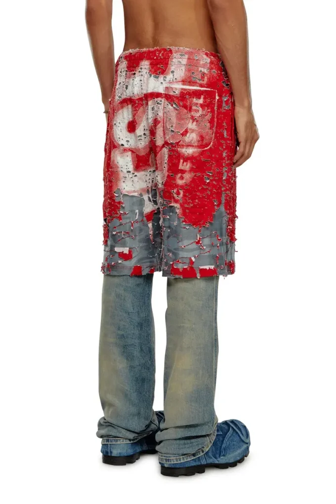 p-eel Logo shorts in destroyed jersey