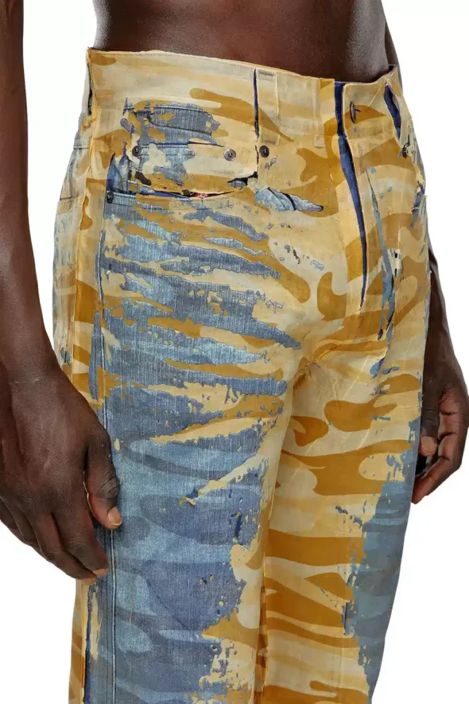 p-fro-dev Camo pants with peel-off muslin
