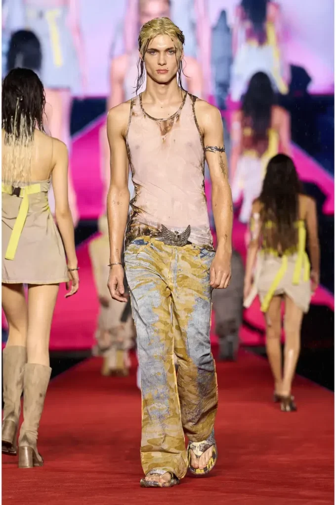 p-fro-dev Camo pants with peel-off muslin