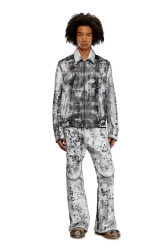 p-gen Treated leather pants