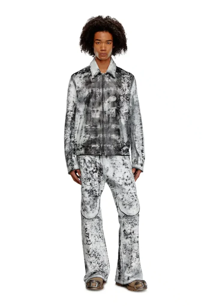 p-gen Treated leather pants