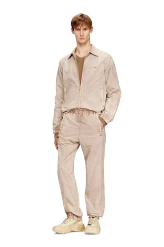 p-iusko-ag Washed nylon pants with side bands