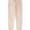 p-iusko-ag Washed nylon pants with side bands