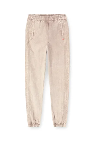 p-iusko-ag Washed nylon pants with side bands