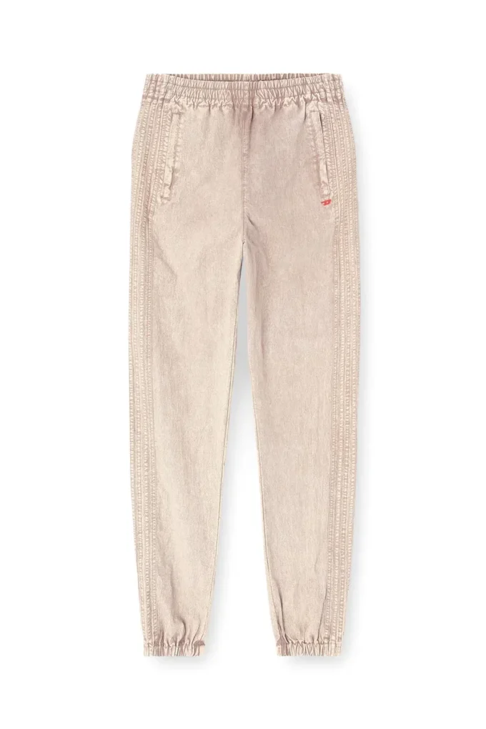 p-iusko-ag Washed nylon pants with side bands
