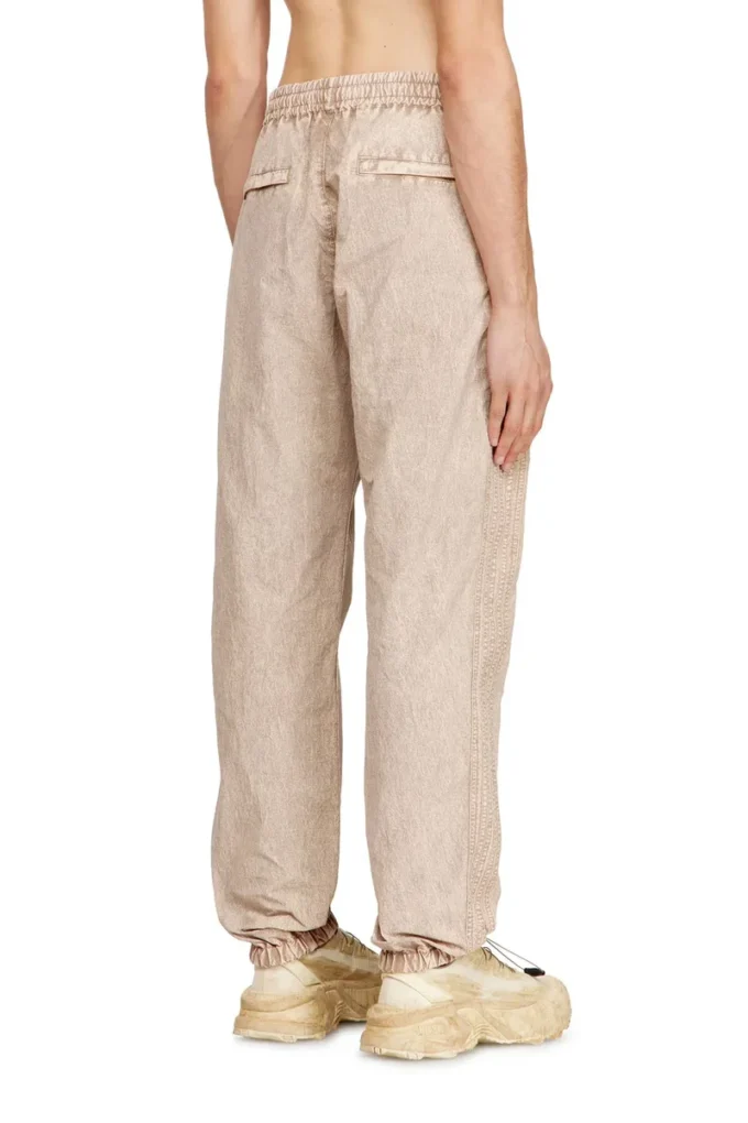 p-iusko-ag Washed nylon pants with side bands