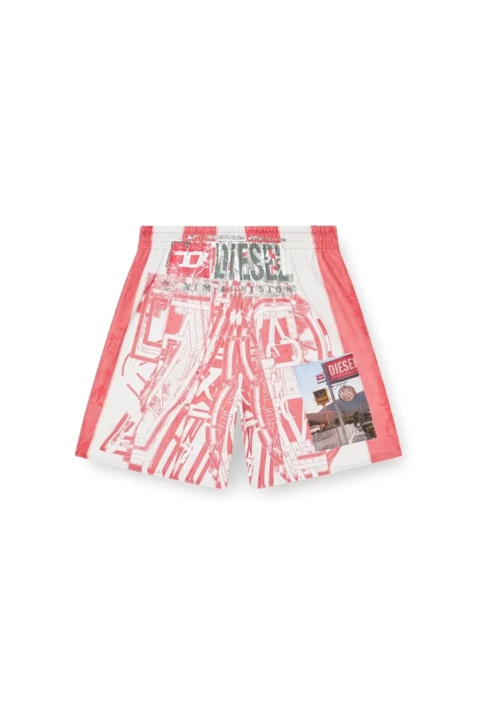 p-kurt Striped shorts with photo patches