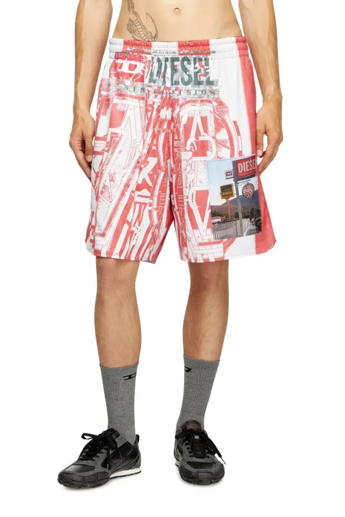 p-kurt Striped shorts with photo patches