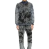 p-labis Elasticated pants in devoré houndstooth