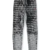 p-labis Elasticated pants in devoré houndstooth