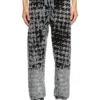 p-labis Elasticated pants in devoré houndstooth