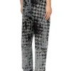 p-labis Elasticated pants in devoré houndstooth