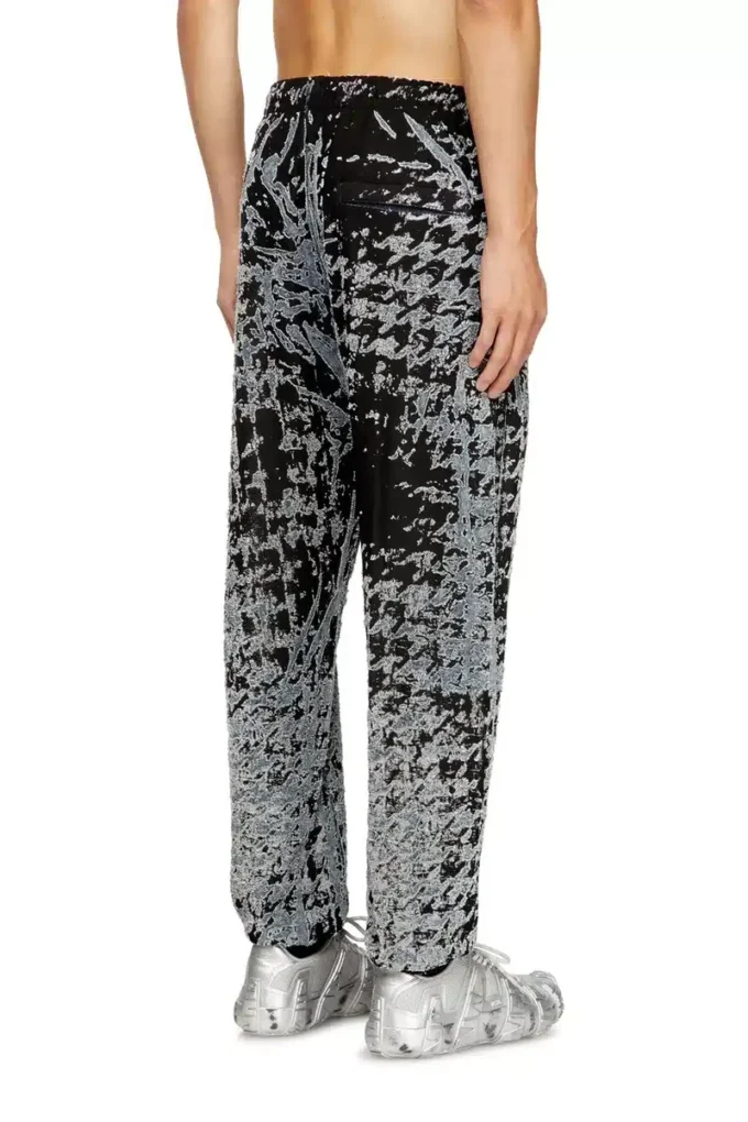p-labis Elasticated pants in devoré houndstooth