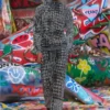 p-labis Elasticated pants in devoré houndstooth