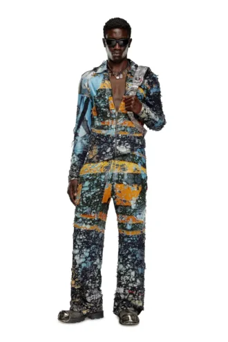 p-leopes-peel Destroyed pants with cinema prints