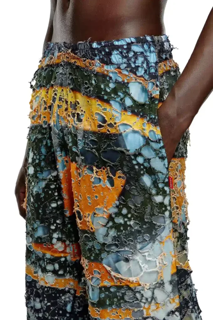 p-leopes-peel Destroyed pants with cinema prints
