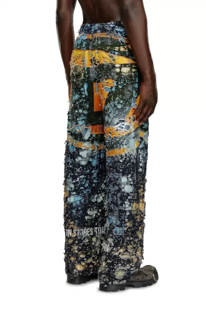 p-leopes-peel Destroyed pants with cinema prints