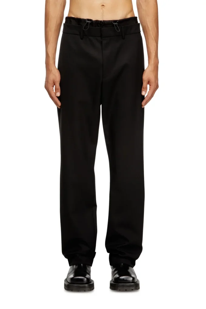 p-owers Wool blend pants with elastic waistband