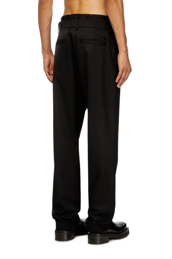 p-owers Wool blend pants with elastic waistband