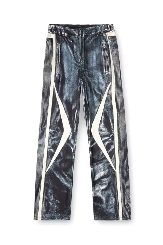 p-theck-bmcz Biker-trompe l’oeil satin track pants