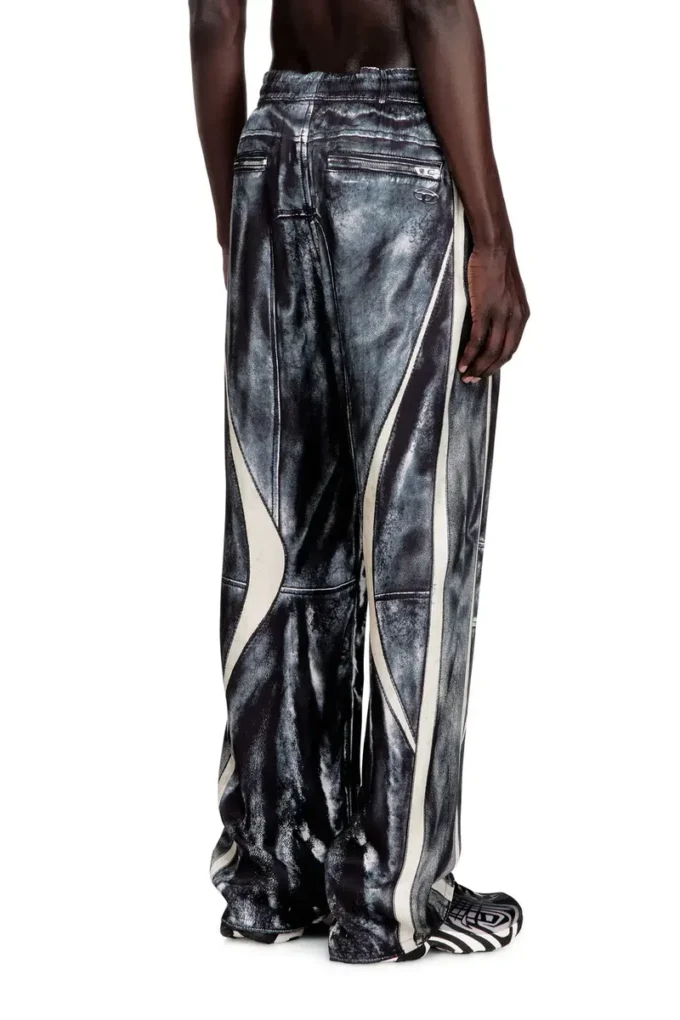 p-theck-bmcz Biker-trompe l’oeil satin track pants
