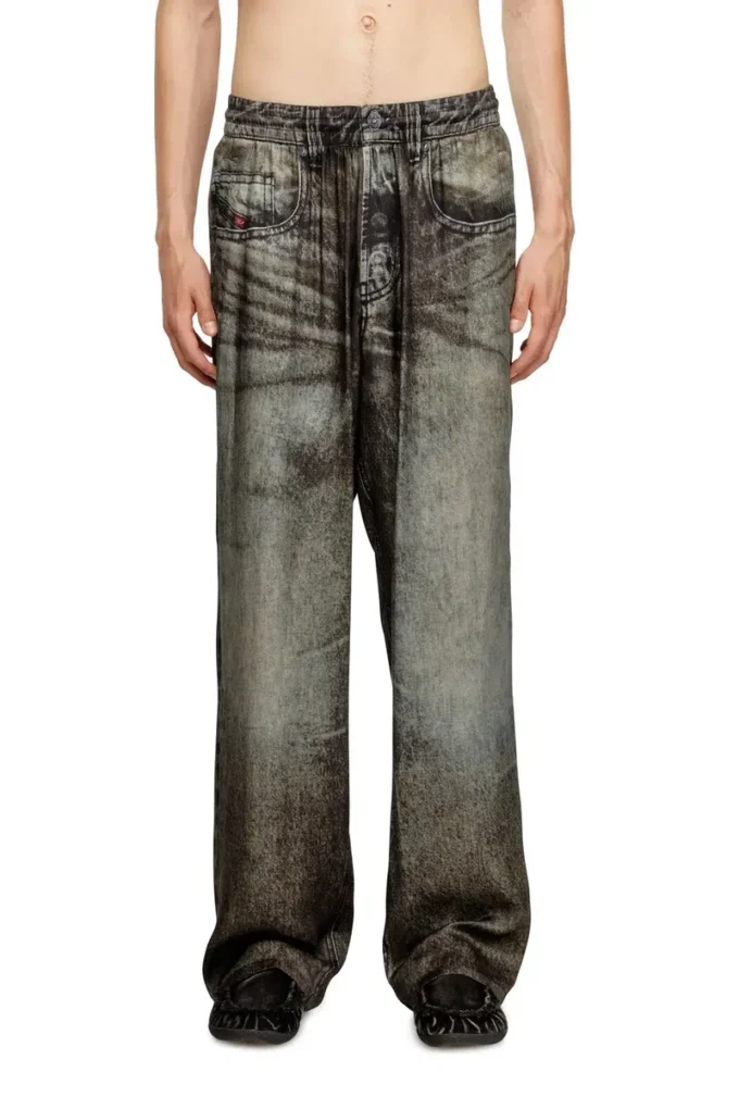p-theck-lkct Elasticated pants in denim-look viscose