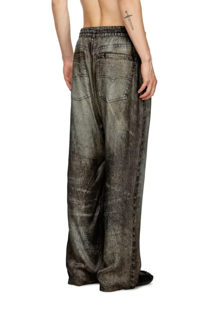 p-theck-lkct Elasticated pants in denim-look viscose