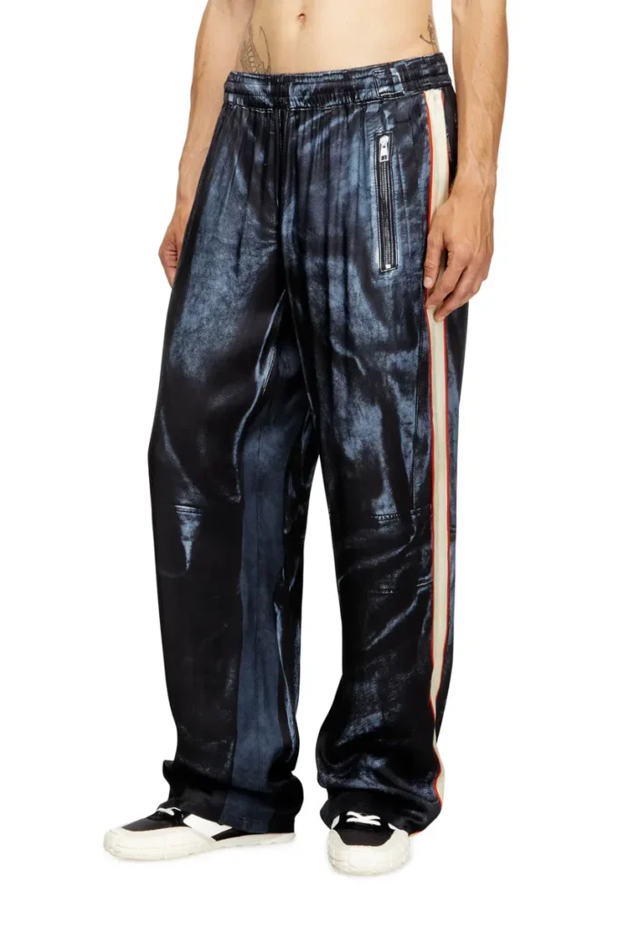 p-thecks-nman Viscose trousers with biker print