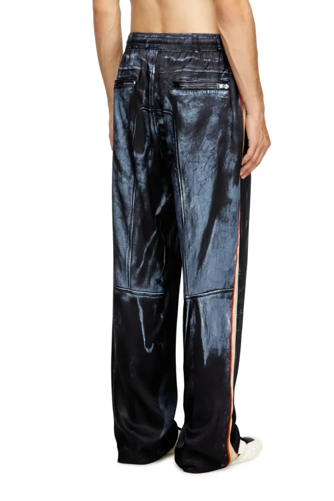 p-thecks-nman Viscose trousers with biker print