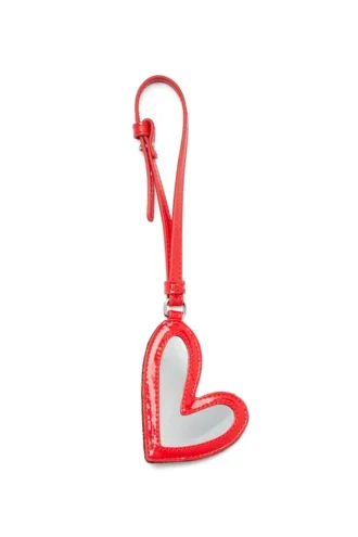 play mirror Heart charm with logo in metal