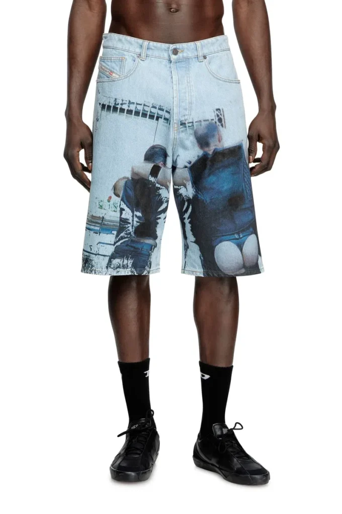 pr-d-rixford-s Denim shorts with faded print