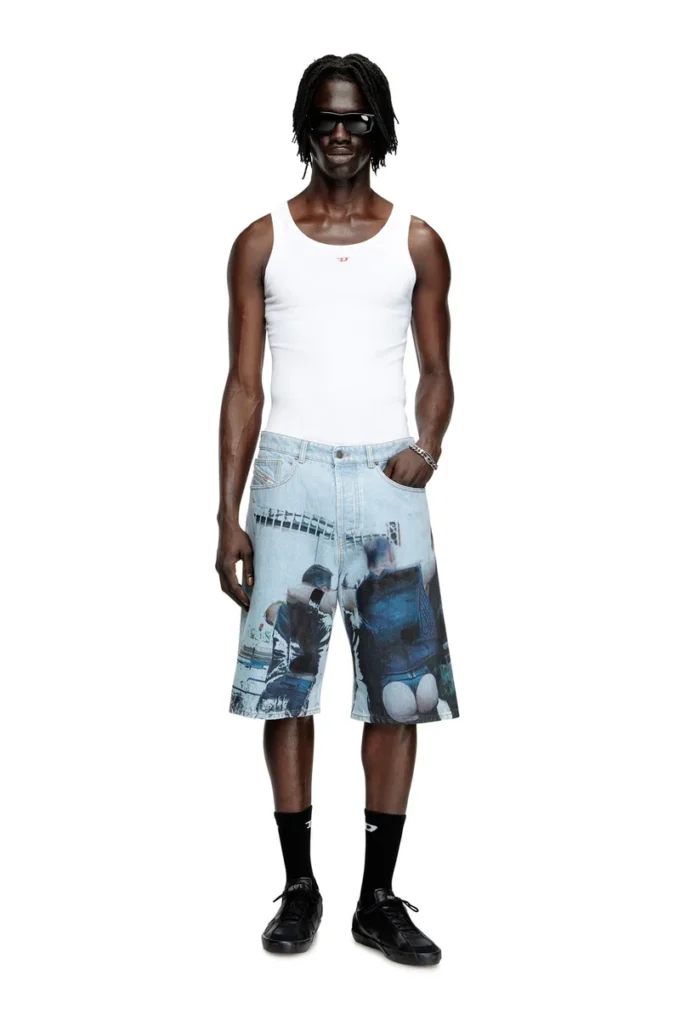 pr-d-rixford-s Denim shorts with faded print