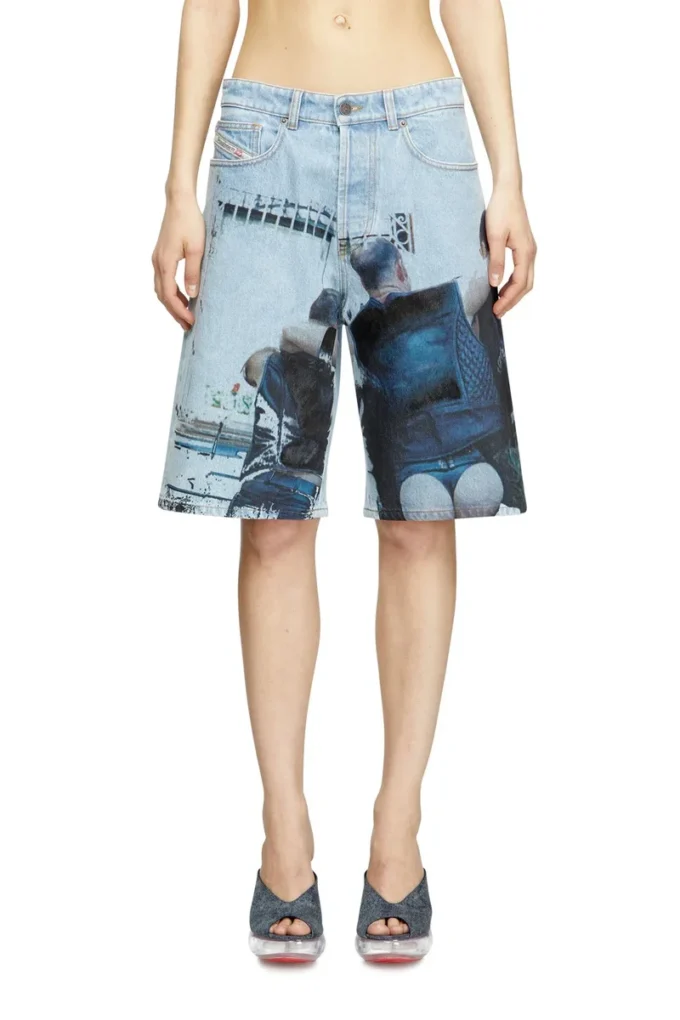 pr-d-rixford-s Denim shorts with faded print