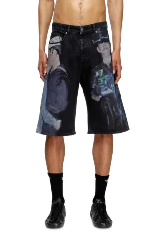 pr-d-rixford-s Denim shorts with multicolour print