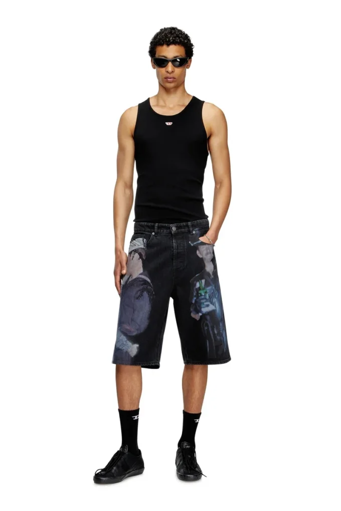 pr-d-rixford-s Denim shorts with multicolour print