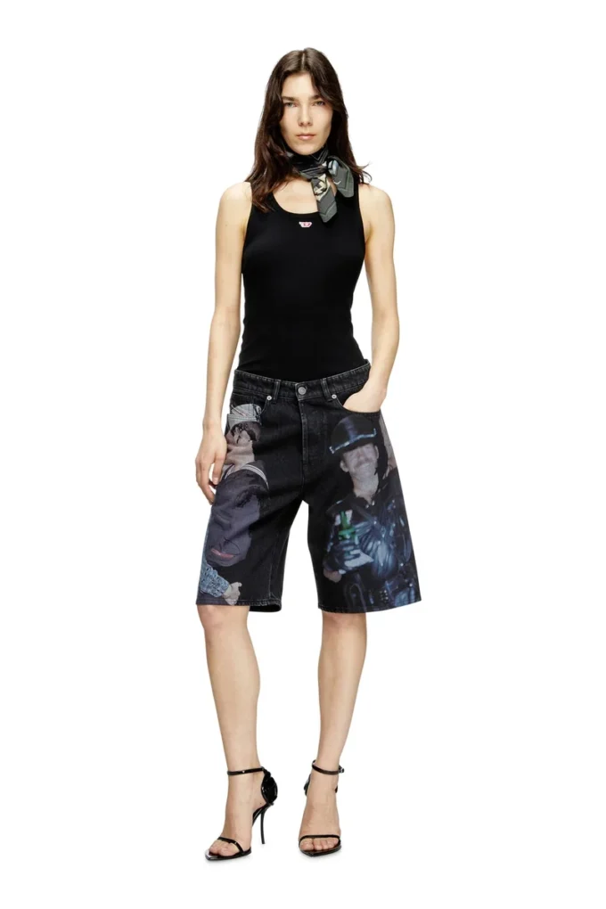 pr-d-rixford-s Denim shorts with multicolour print