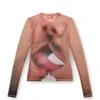 pr-t-sielar-tom25-1 Long-sleeve top in printed technical mesh