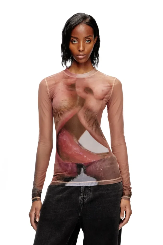 pr-t-sielar-tom25-1 Long-sleeve top in printed technical mesh