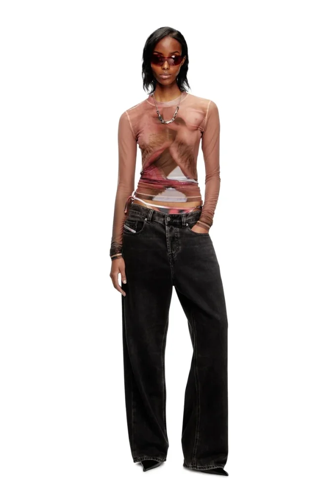pr-t-sielar-tom25-1 Long-sleeve top in printed technical mesh