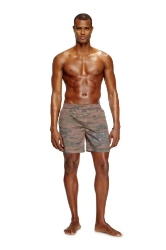 rio-41-utlt Mid-length swim shorts in camo ripstop