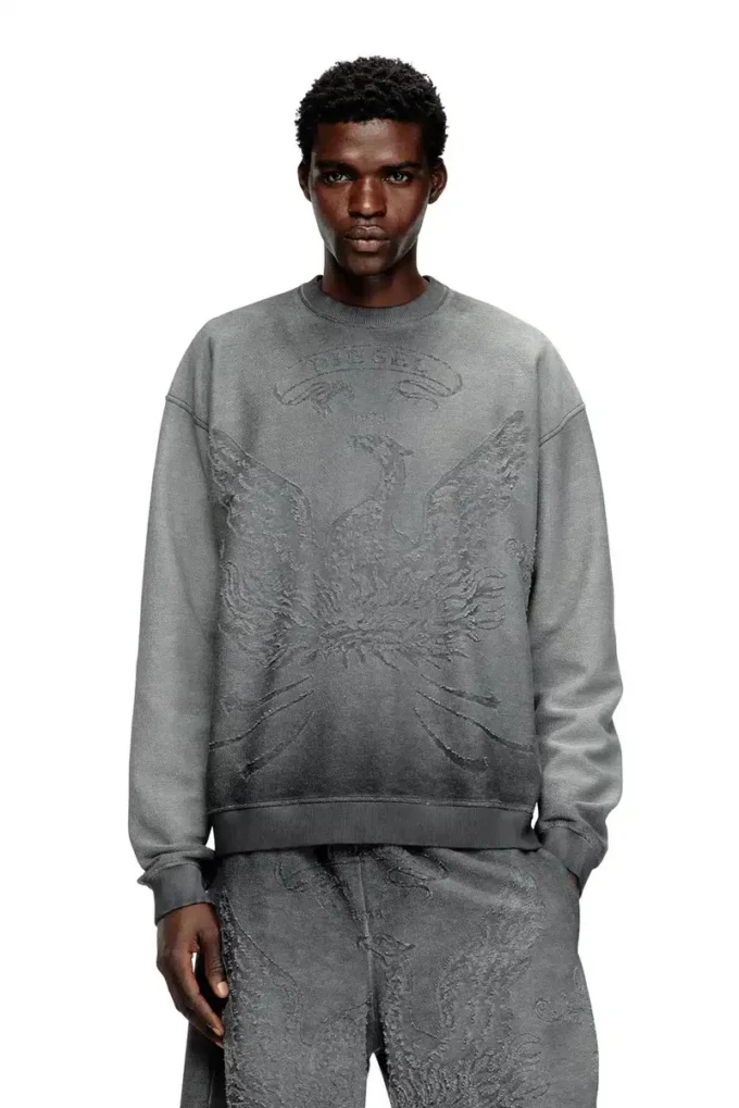 s-aron Faded sweatshirt with devoré Phoenix logo