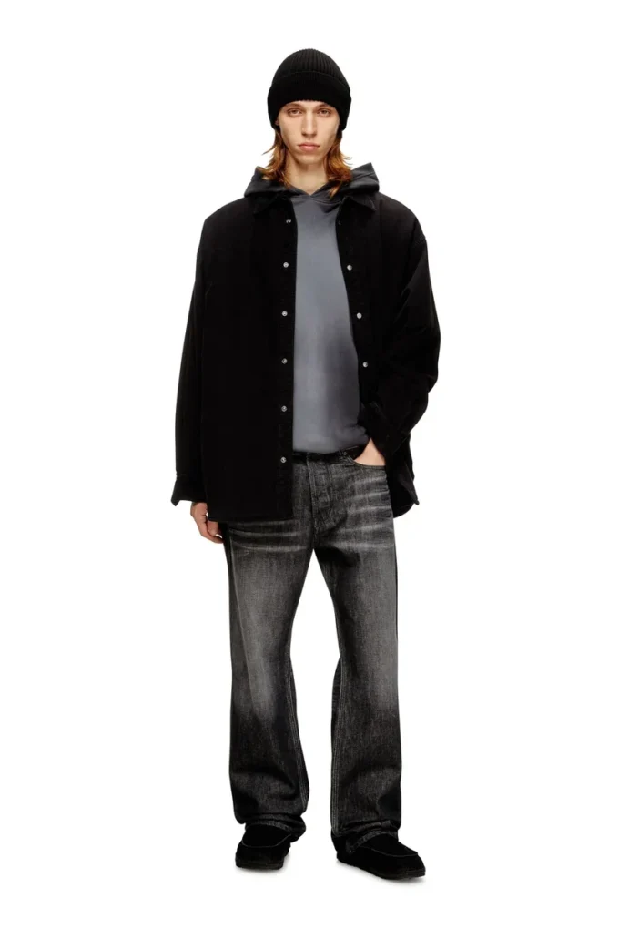 s-baggy-padd-hgbk Cotton shirt with Oval D embroidery