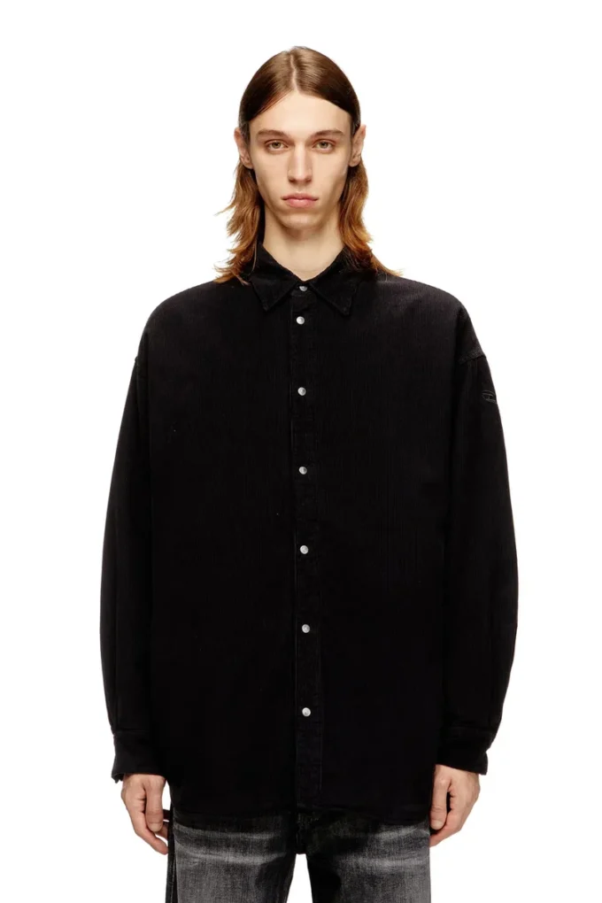 s-baggy-padd-hgbk Cotton shirt with Oval D embroidery