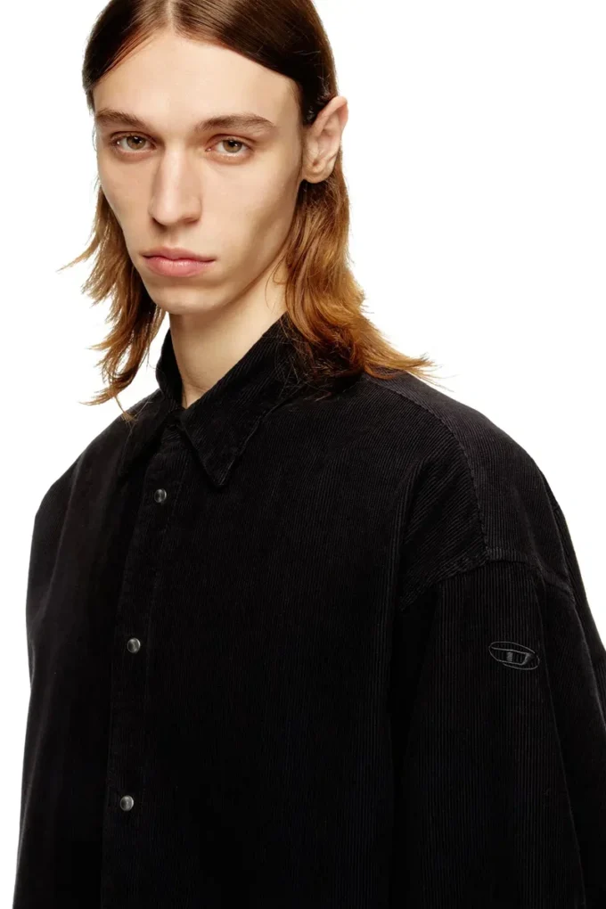 s-baggy-padd-hgbk Cotton shirt with Oval D embroidery