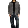 s-batel-v1 Teddy-lined zip jacket with denim effect
