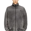 s-batel-v1 Teddy-lined zip jacket with denim effect
